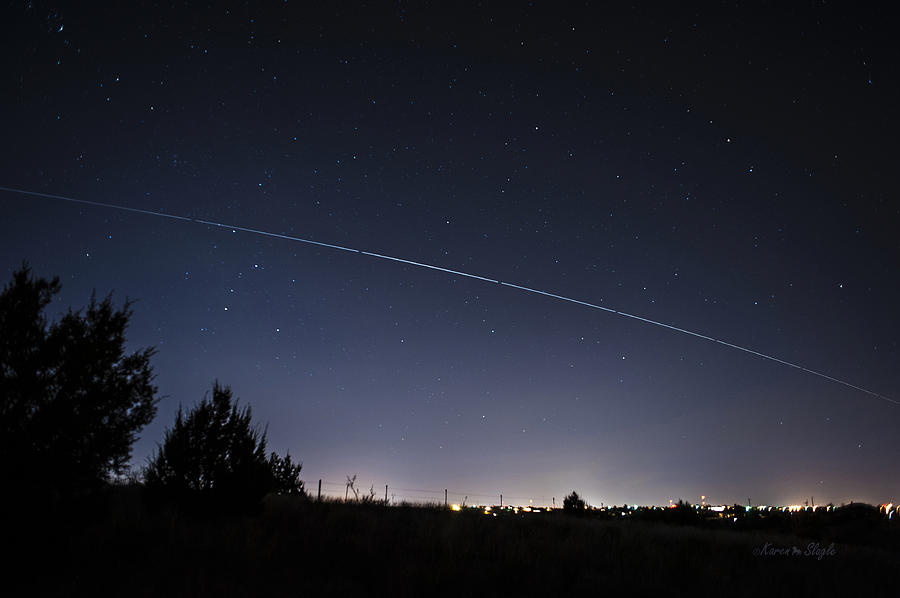 International Space Station Over Amarillo Photograph by Karen Slagle