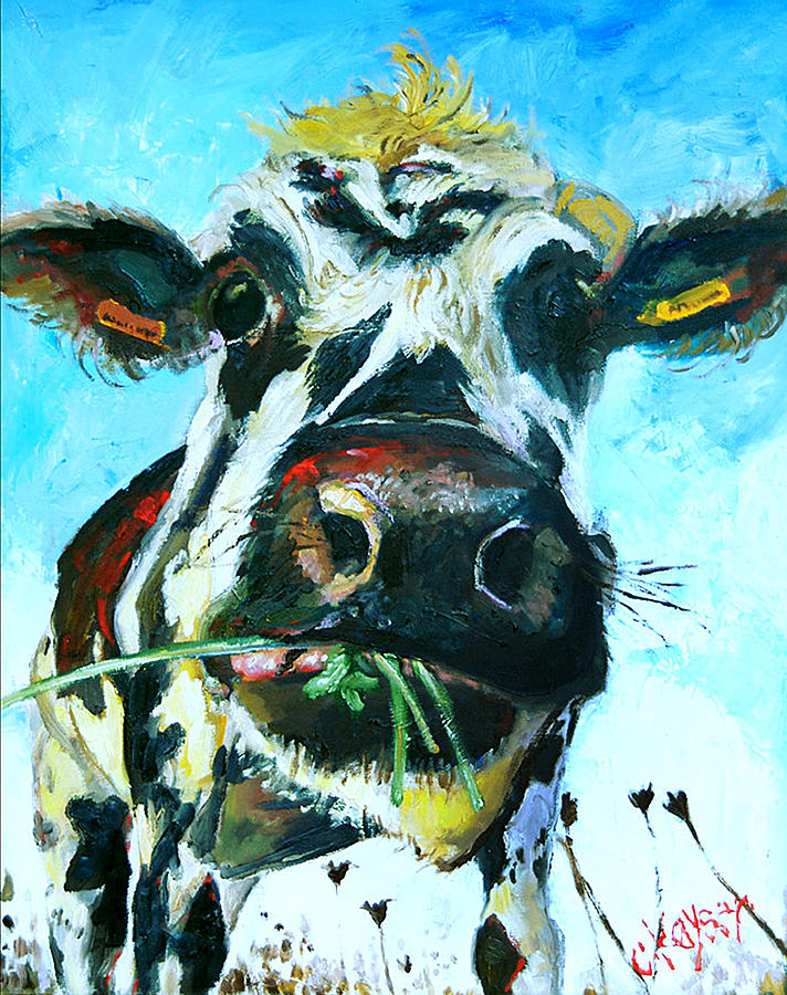 Cow Painting - Interruption by Claire Kayser