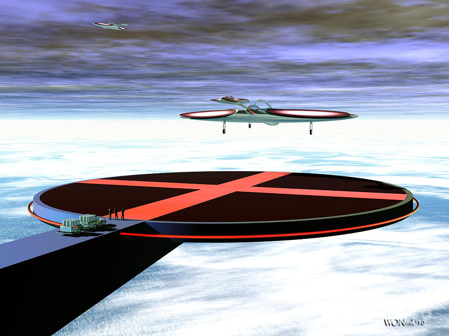 Science Fiction Digital Art - Interstellar Ramjet Landing by Walter Neal