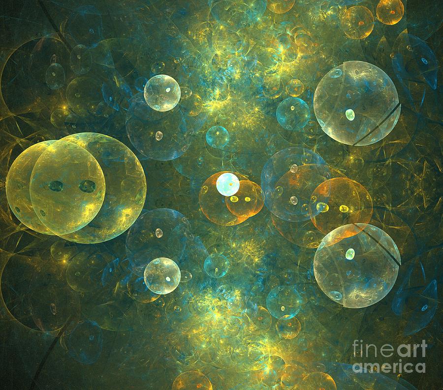 Abstract Digital Art - Interstellar Suns by Kim Sy Ok
