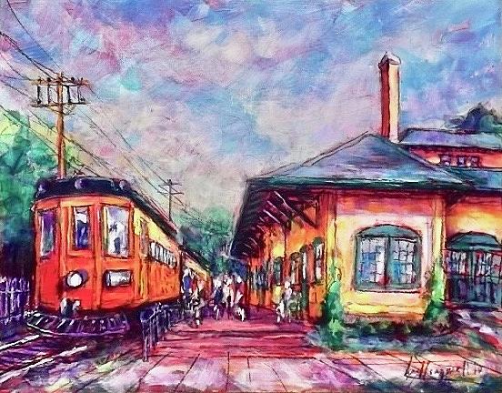 Interurban Then and Now Painting by Les Leffingwell