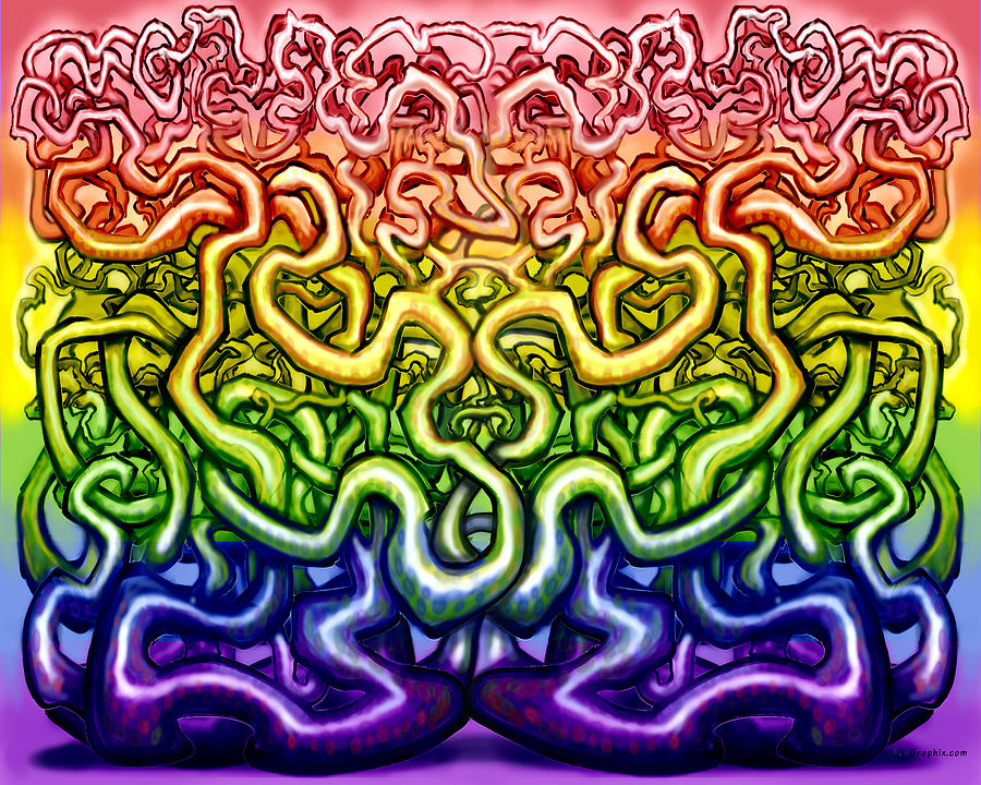 Twisted Connected Colors Digital Art by Kevin Middleton