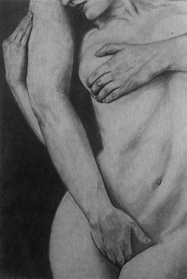 Nude Drawing - Intimacy by Kate R