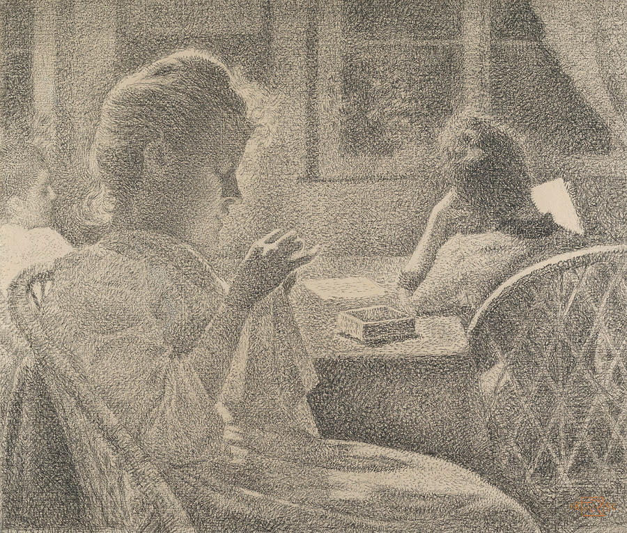 Intimacy Drawing by Theo Van Rysselberghe