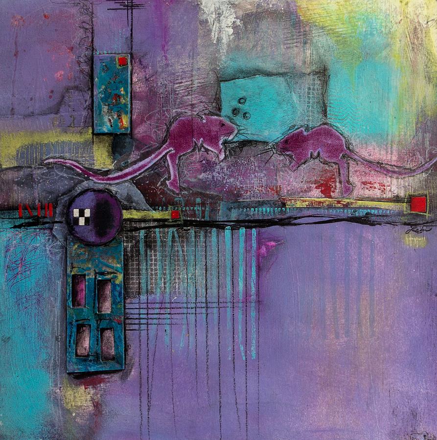 Abstract Mixed Media - Intimate Moment by Laura Lein-Svencner