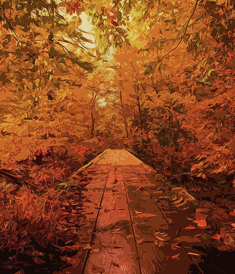 Into the Autumn Painting by AM FineArtPrints