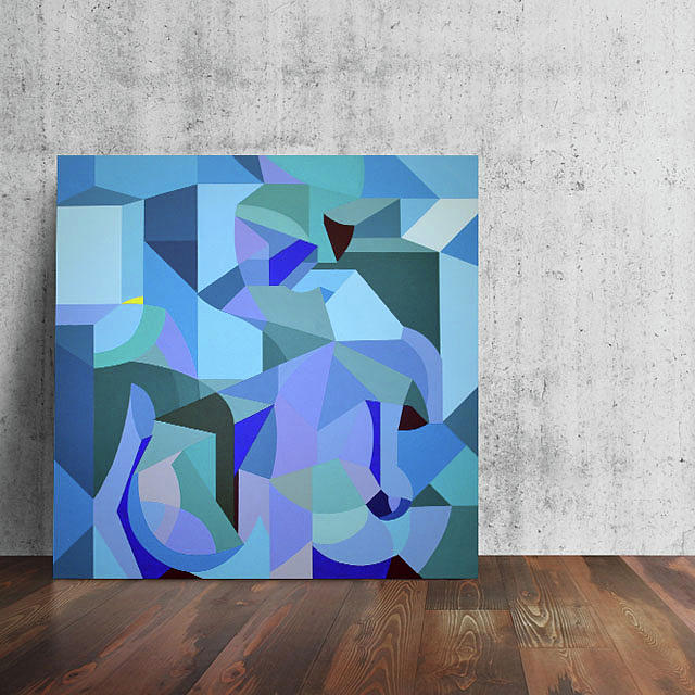 Abstract Painting - Into The Blue by Leonardo Moleiro