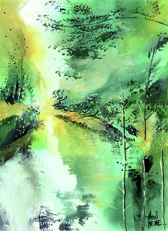 Into The Green Painting by Anil Nene