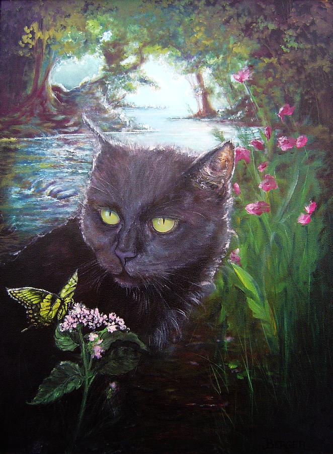 Black Cat Painting - Into The Light by James Berger Black Cat Painting - Into The Light by James Berger