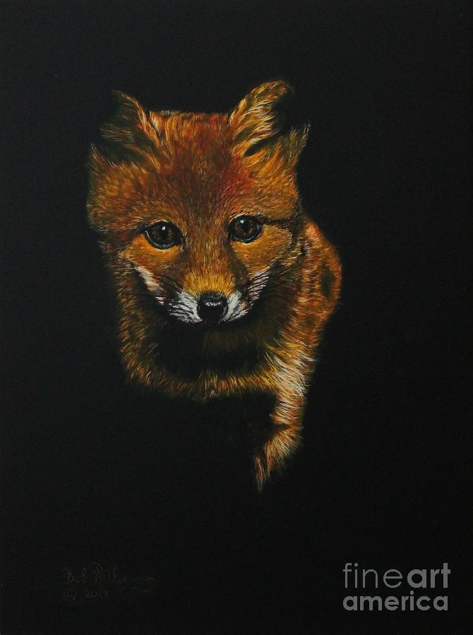 Into The Light......Fox Kit Painting by Bob Williams