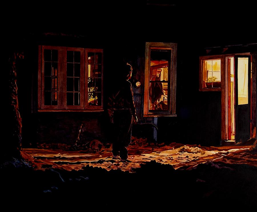 Night Painting - Into The Night by Valerie Patterson Night Painting - Into The Night by Valerie Patterson