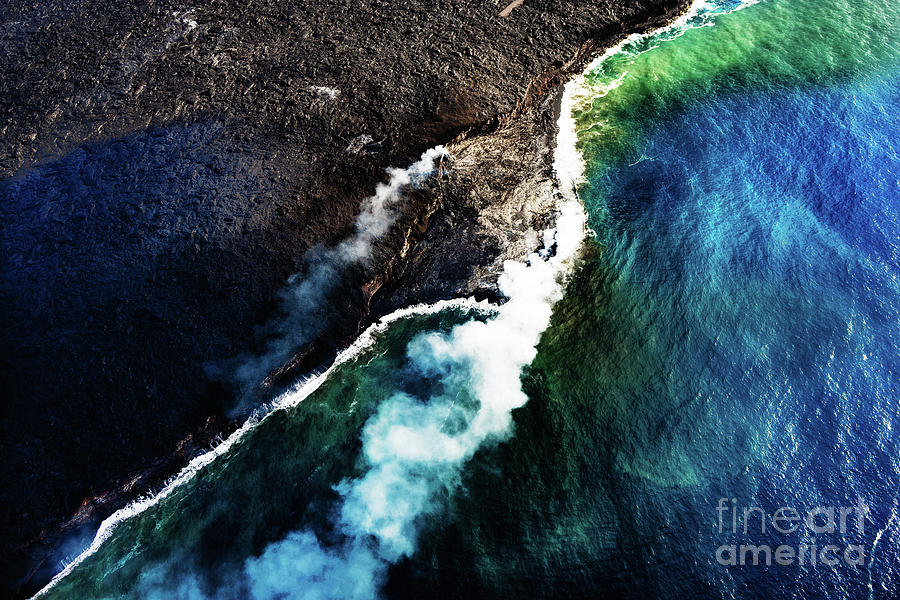 Hawaii Lava Flow Into the Sea Photograph by M G Whittingham