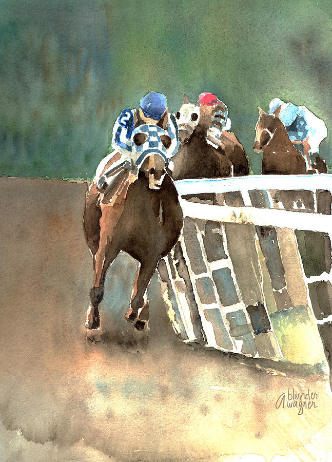 Horse Painting - Into The Stretch And Headed For Home-Secretariat by Arline Wagner