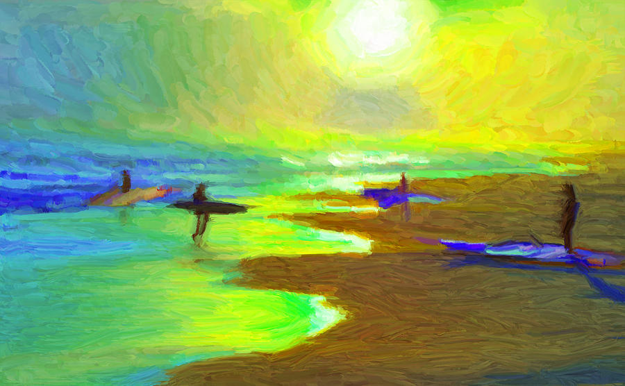 Into the Surf Painting by Caito Junqueira