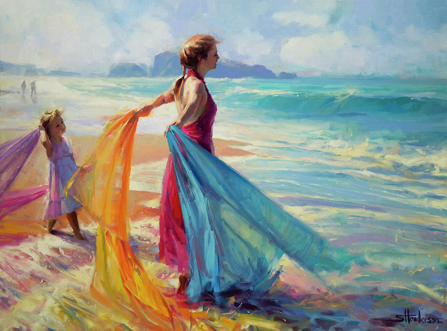 Coast Painting - Into the Surf by Steve Henderson