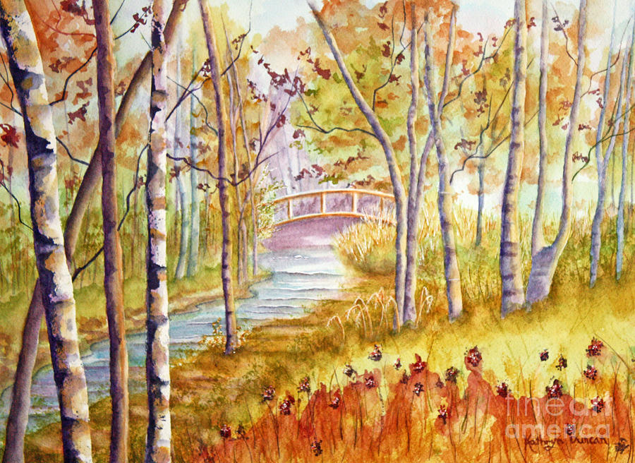 Fall Painting - Into The Woodlands by Kathryn Duncan