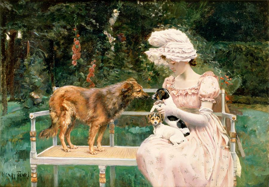 Dog Painting - Introductions by Charles Henry Tenre