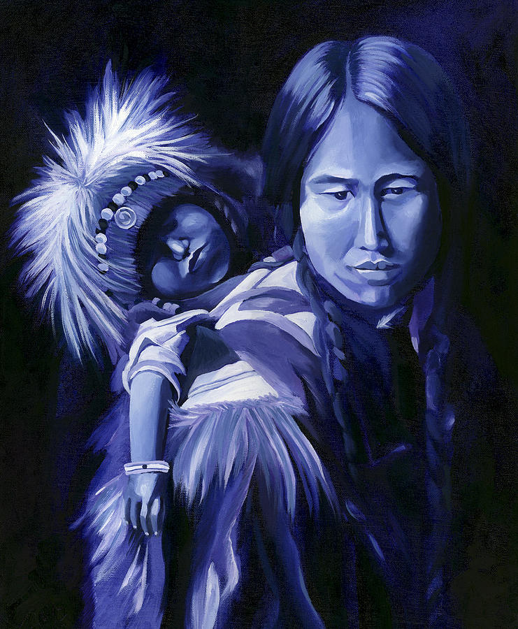 Inuit Mother and Child Painting by Nancy Griswold