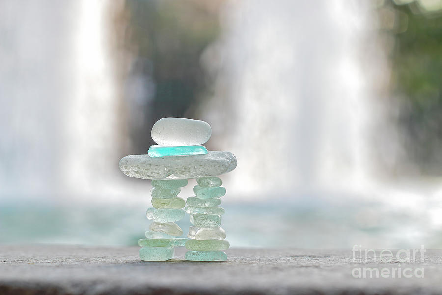 Inuksuk Sea Glass With Light and Water Photograph by Charline Xia