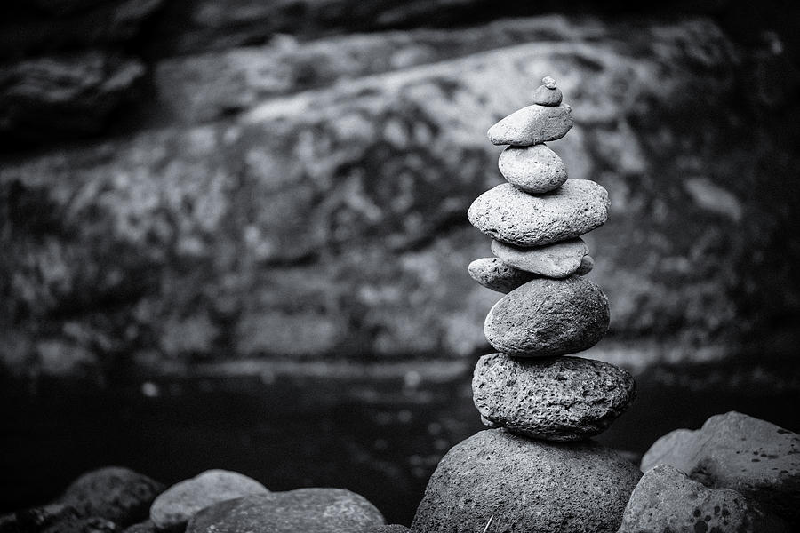Cairn - Black and White 1 Photograph by The Flying Photographer