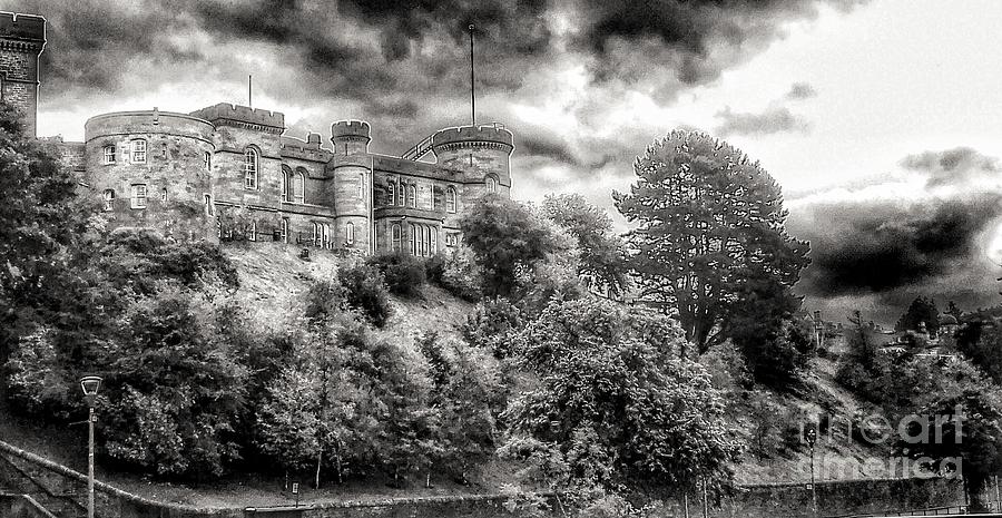 Inverness Castle in Greyscale  Photograph by Joan-Violet Stretch