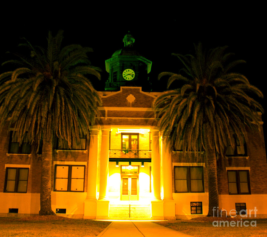 Inverness Courthouse at night Photograph by Theresa Cangelosi