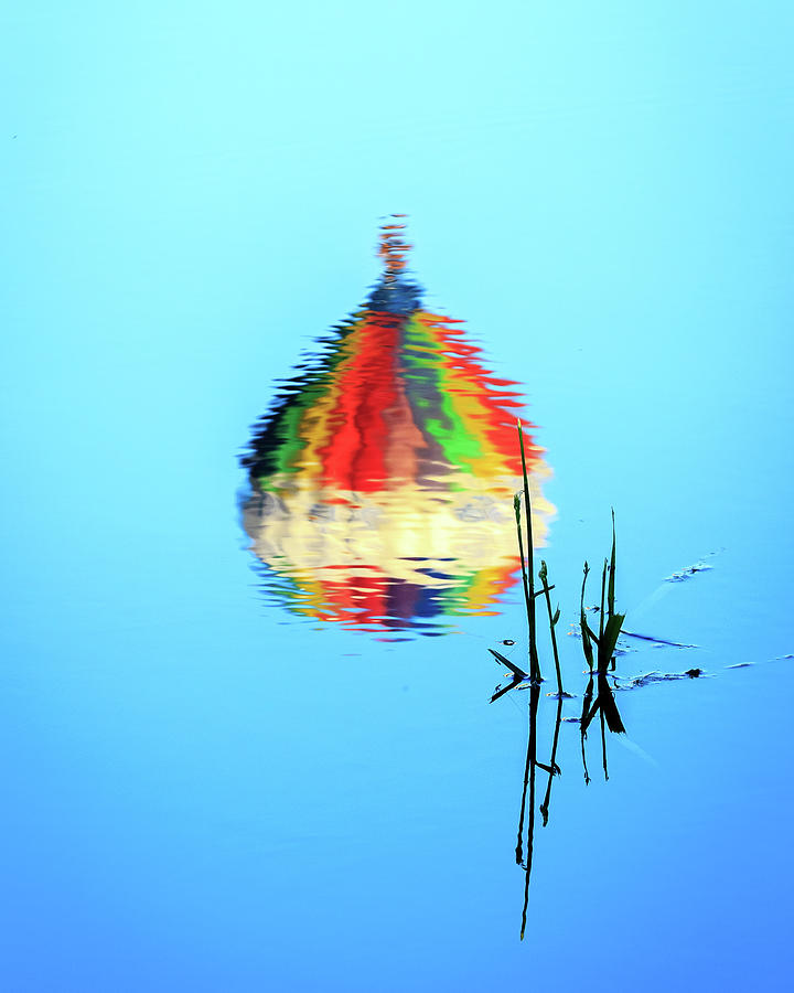 Inverted Hot Air Balloon Reflection Photograph by John Vose