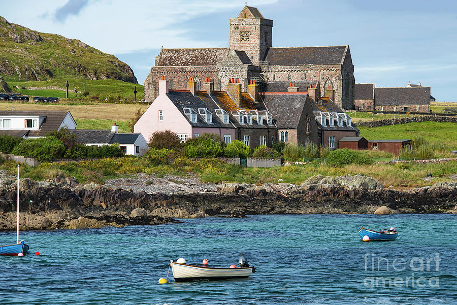 Architecture Photograph - Iona Abbey from Sea of Hebrides by Bob Phillips