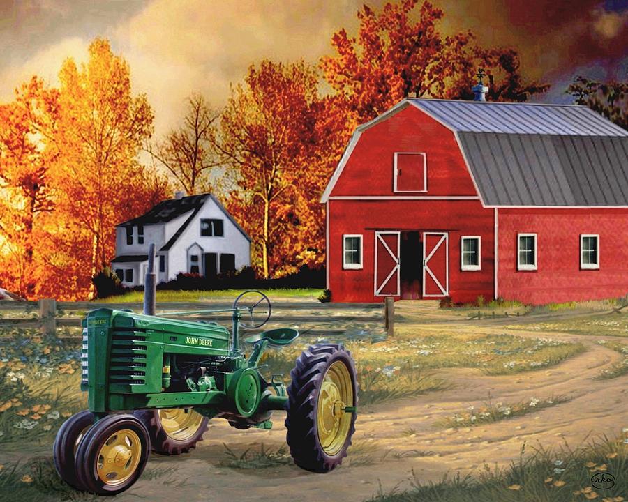 Iowa Farm 2 Painting by Ron Chambers