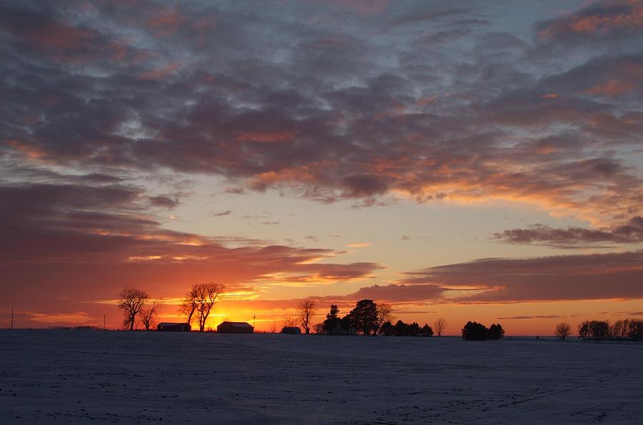 Iowa sunset.. Photograph by Al Swasey