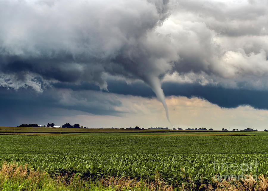 Tornado photography print wind turbine on Iowa landscape photo weather pictures 
