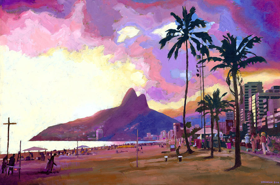 Ipanema Painting - Ipanema Sunset by Douglas Simonson Ipanema Painting - Ipanema Sunset by Douglas Simonson