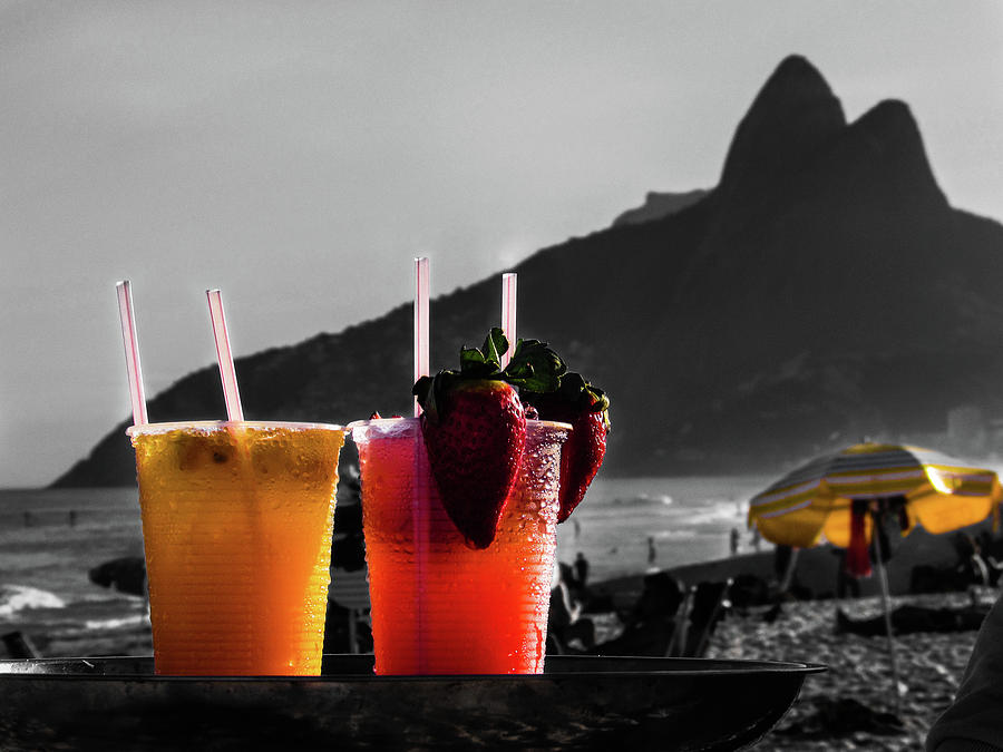 Cocktail Photograph - Ipanema with Cocktails by Cesar Vieira