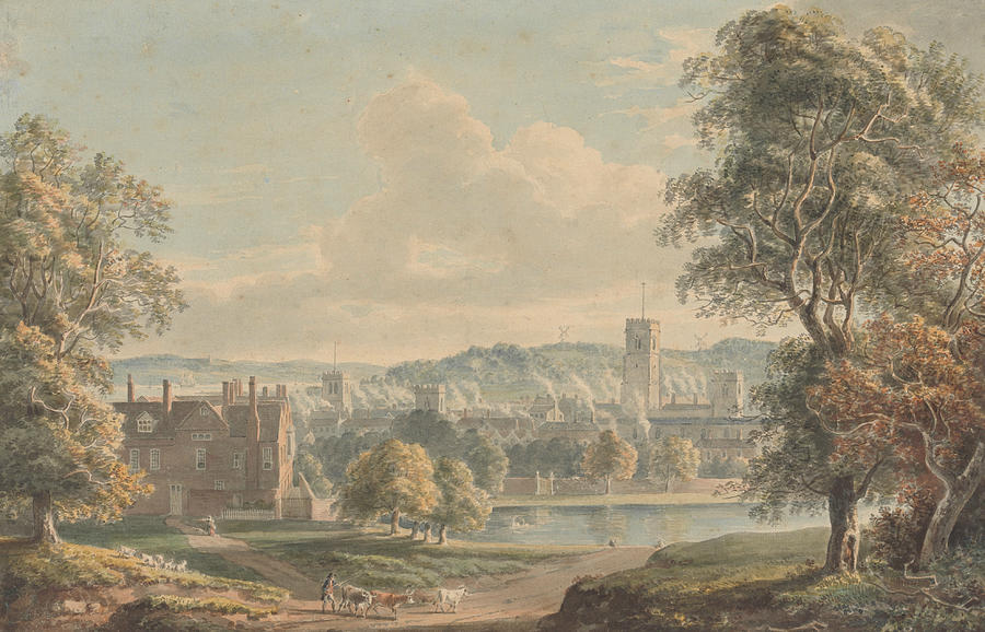 Ipswich from the Grounds of Christchurch Mansion Painting by Paul Sandby