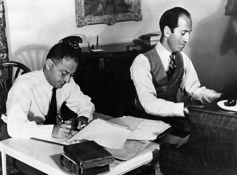 Ira And George Gershwin At Work Photograph by Everett