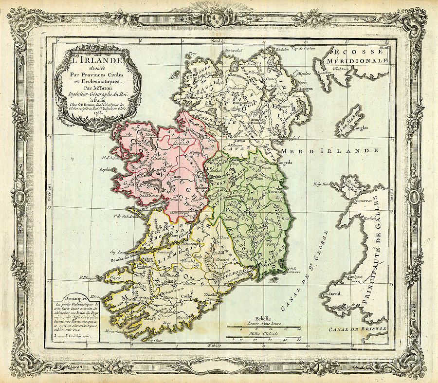 Ireland Map ca 1766 Photograph by Jon Neidert