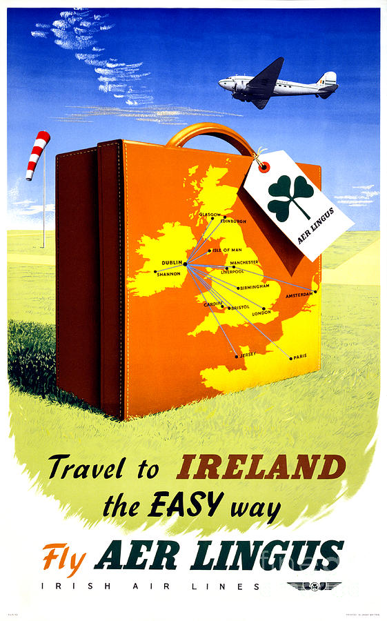 Vintage Painting - Ireland Vintage Travel Poster Restored by Vintage Treasure