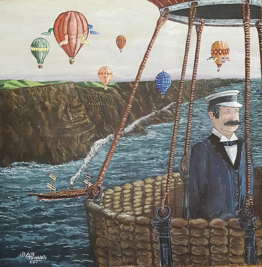 Ireland's cliff ballooning Painting by Peter Tumblety - Fine Art America