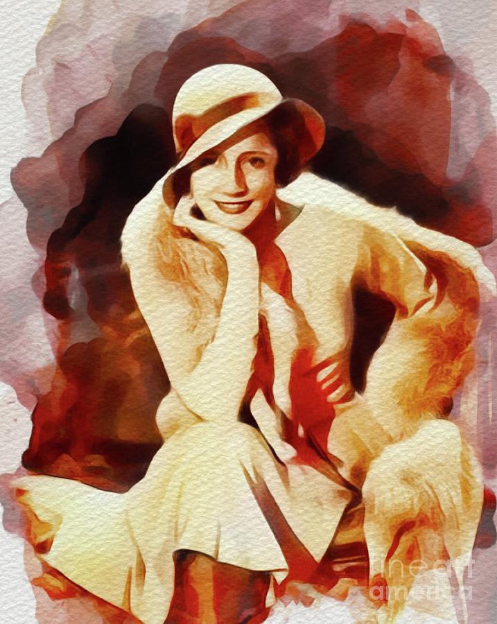 Irene Dunne, Vintage Movie Star Painting by Esoterica Art Agency.