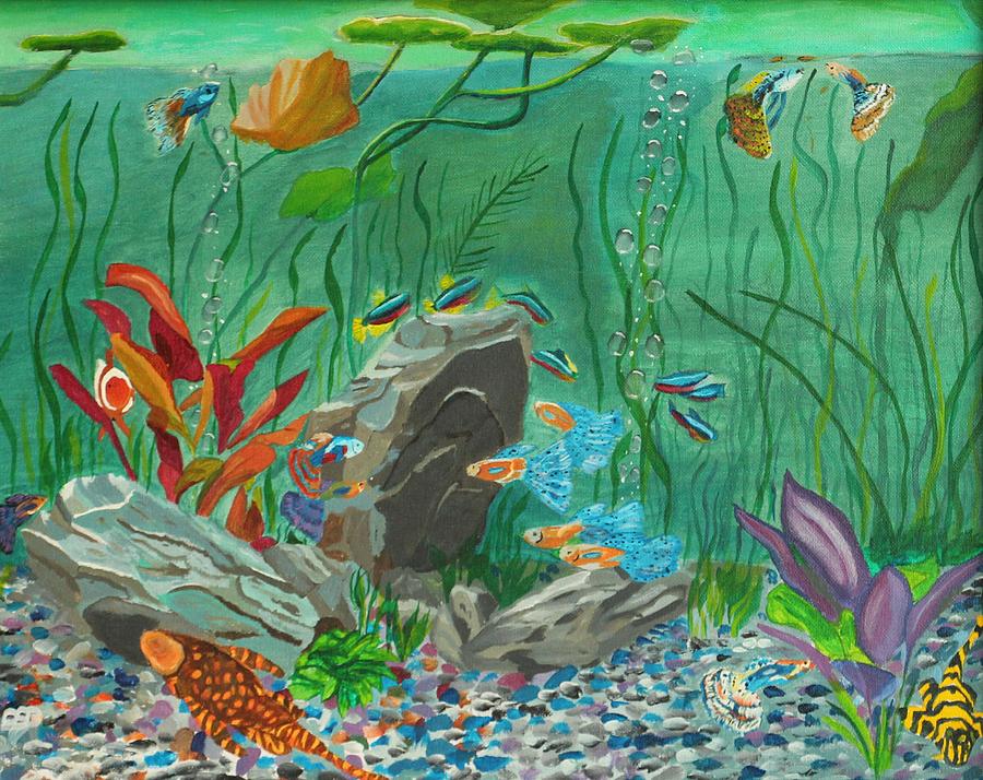 Iridescent  Aquarium Painting by David Bigelow