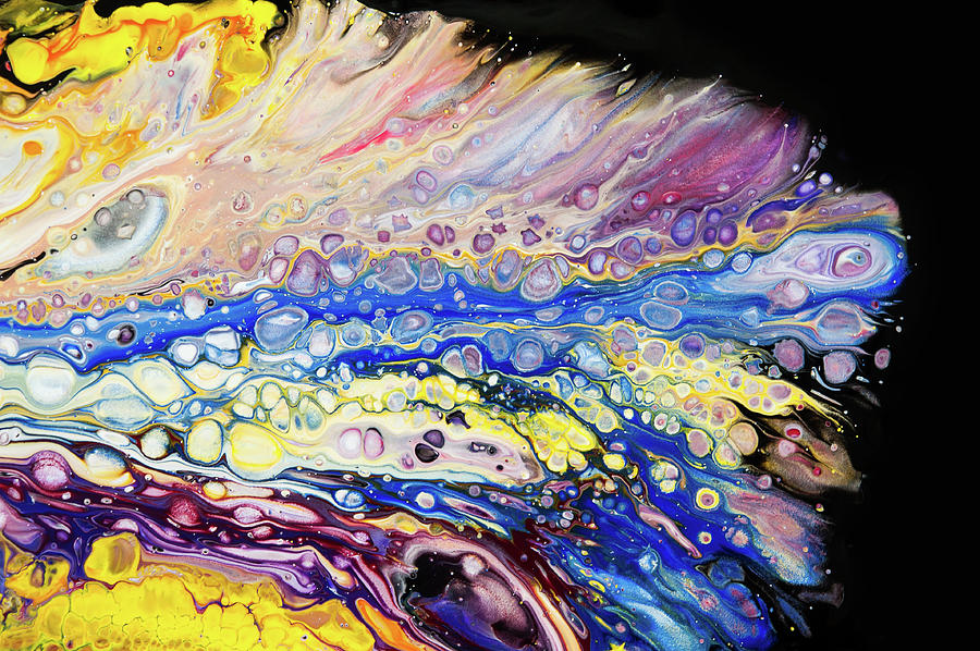 Iridescent Reality Fragment 4. Fluid Acrylic Painting Painting by Jenny Rainbow