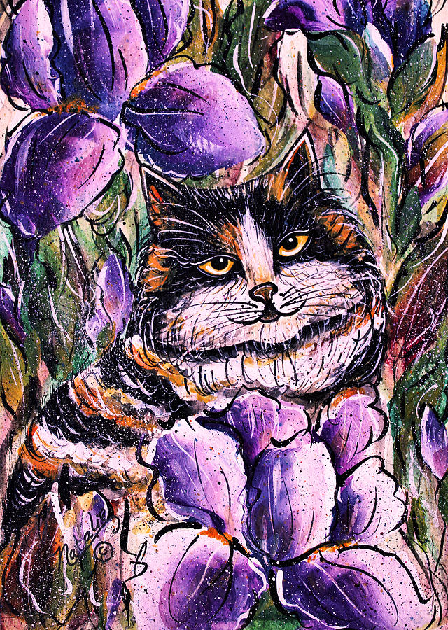 Cat Painting - Iris 2 by Natalie Holland