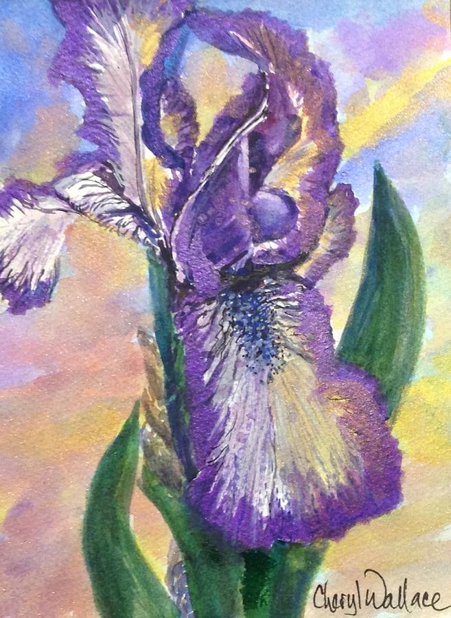 Iris at Sunset Painting by Cheryl Wallace