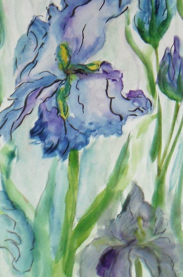 Iris Blue Painting by Jacqueline Whitcomb | Fine Art America