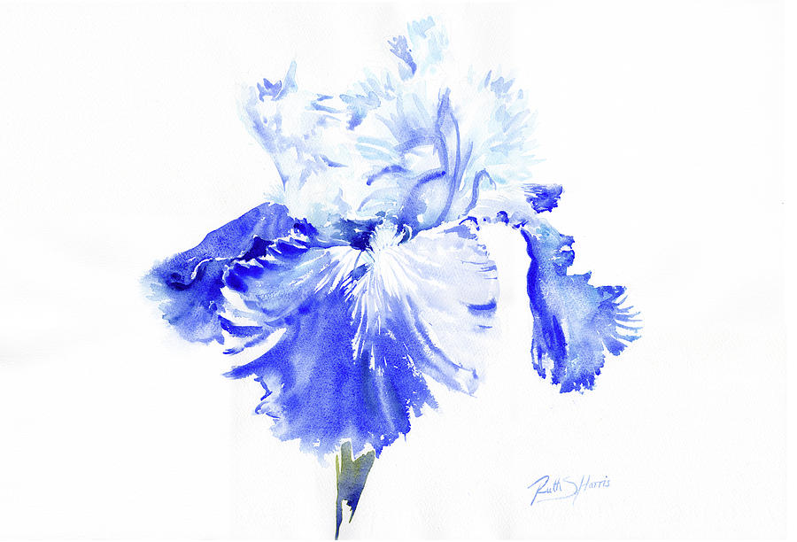 Iris Blue Painting by Ruth Harris | Fine Art America