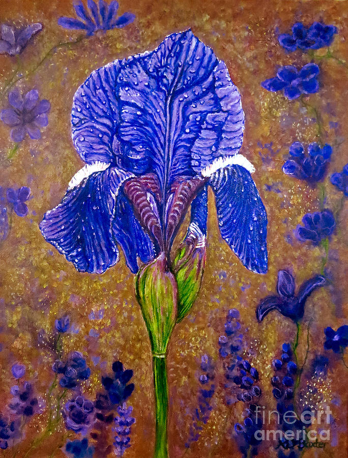 Iris Botanical Delight Painting by Kimberlee Baxter
