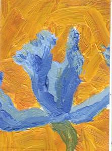 Atc Painting - Iris by Cathey Bayless Atc Painting - Iris by Cathey Bayless