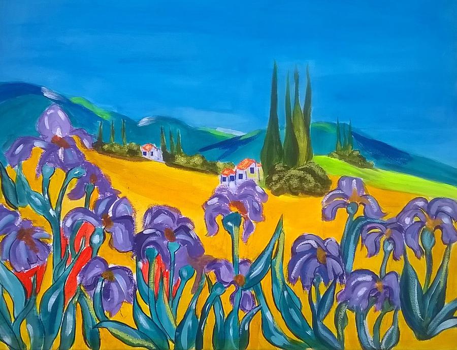 Iris de provence Painting by Rusty Gladdish