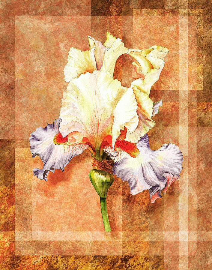 Iris Flower Decor Painting by Irina Sztukowski