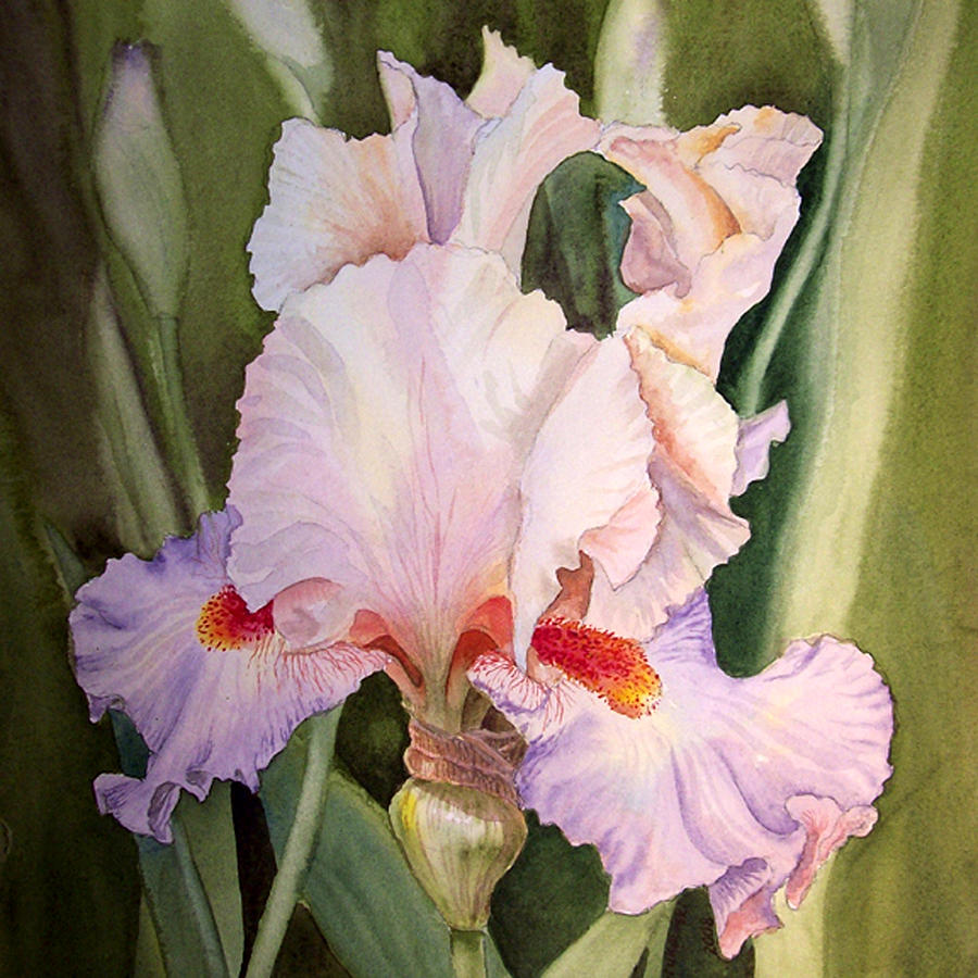 Iris Flower Painting by Irina Sztukowski